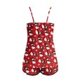 thumbnail image 5 of Womens Pajama Sets – Button Top Pajama Sets Two Piece Look for Travel Nights or Lounge Days at Home Women's Christmas Print Sleeveless Top And Shorts Set, 5 of 5