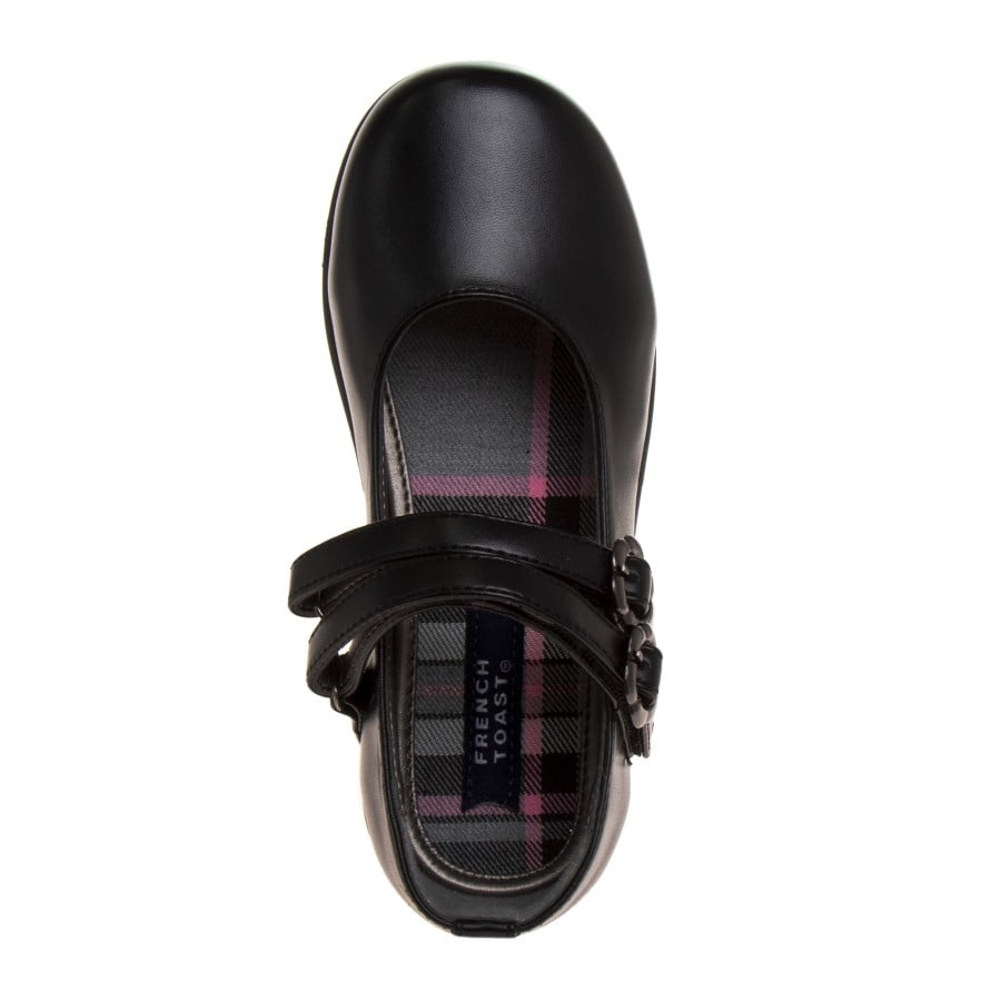 French Toast Little Kids Girls' Faux Leather Buckle School Shoes - Black, 3