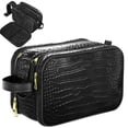 thumbnail image 1 of Neceser de piel Dot&Dot para hombre y mujer, color negro, color cocodrilo, talla L, 1 of 9
