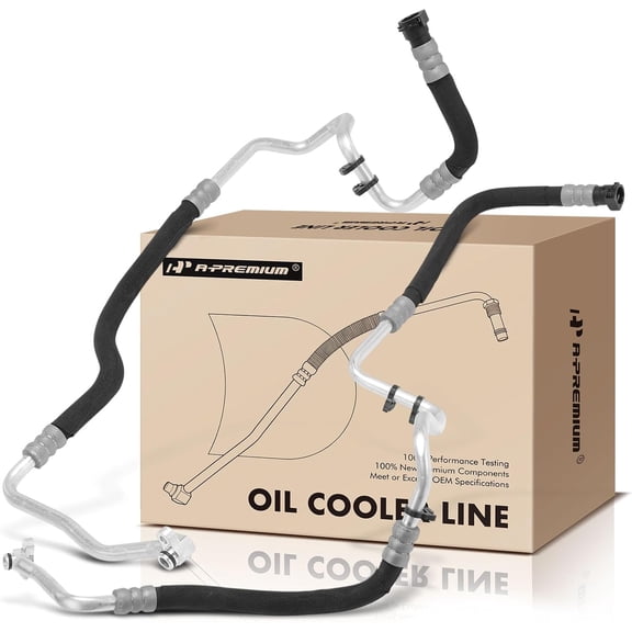 A-Premium Inlet & Outlet Engine Oil Cooler Line Hose Assembly Compatible with BMW 550i 2011-2016, 550i GT 2010-2015, 750i 2011-2015, 750Li 2011-2012, 750Li, 650i, 650i Gran Coupe, Alpina B7 B7L