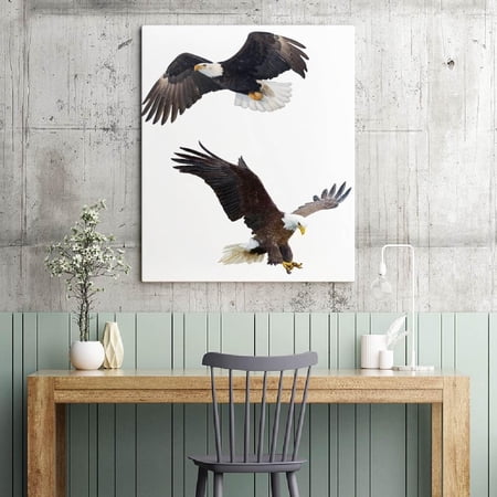 Translucent PVC Self Adhesive Wall Stickers Waterproof Building Decals for Home Living Room Bedroom Wall Decoration Eagle 880x390mm 2 sheets/set
