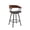 Black, variant on Armen Living Indoor Athena 27" Swivel Walnut Wood Counter Stool in Black Faux Leather with Black Metal