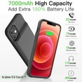 thumbnail image 2 of GIN FOXI Battery Case for iPhone 12/12Pro, Real 8500mAh Ultra-Slim Battery Charging Case Rechargeable Anti-Fall Protection Extended Charger Cover for iPhone 12Pro Max/12/12 Pro Battery Case Black, 2 of 7
