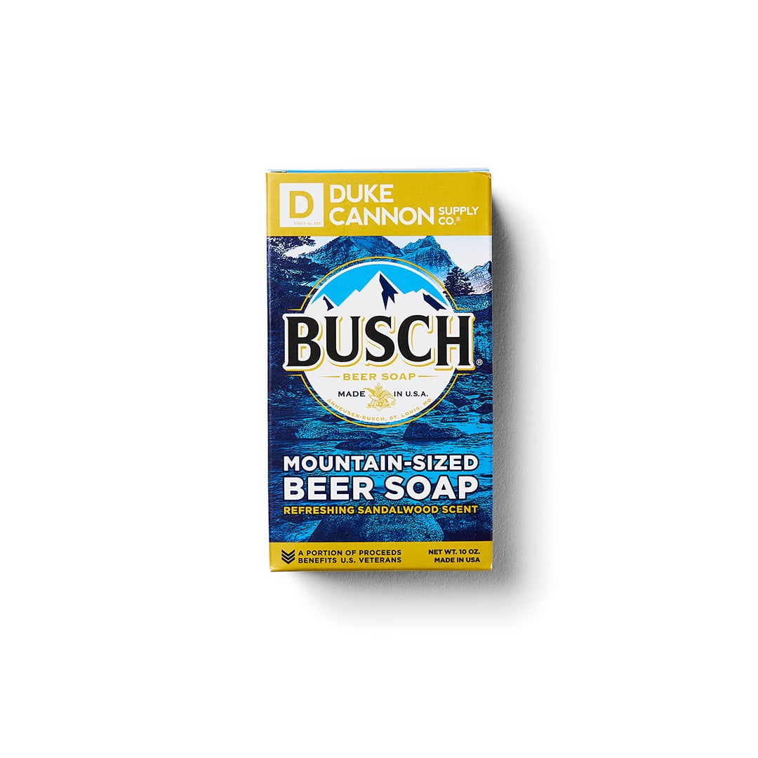 Duke Cannon Busch Light Beer Brick of Soap Mountain Fresh Sandalwood, Normal Skin, 10 oz, 1 Count