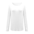 thumbnail image 4 of Women's Solid Color Knit T Shirt Top Long Sleeve Basic Layering Shirts For Women Women T Shirt Long Sleeve Shirts Women Casual Women's Athletic Tops Ladies Tees And Tops Womens Oversized Tee Womens T, 4 of 4