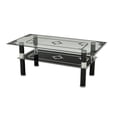 thumbnail image 1 of Unbranded Ornate Trim Glass Top Coffee Table with Contemporary Design, Black, 1 of 1
