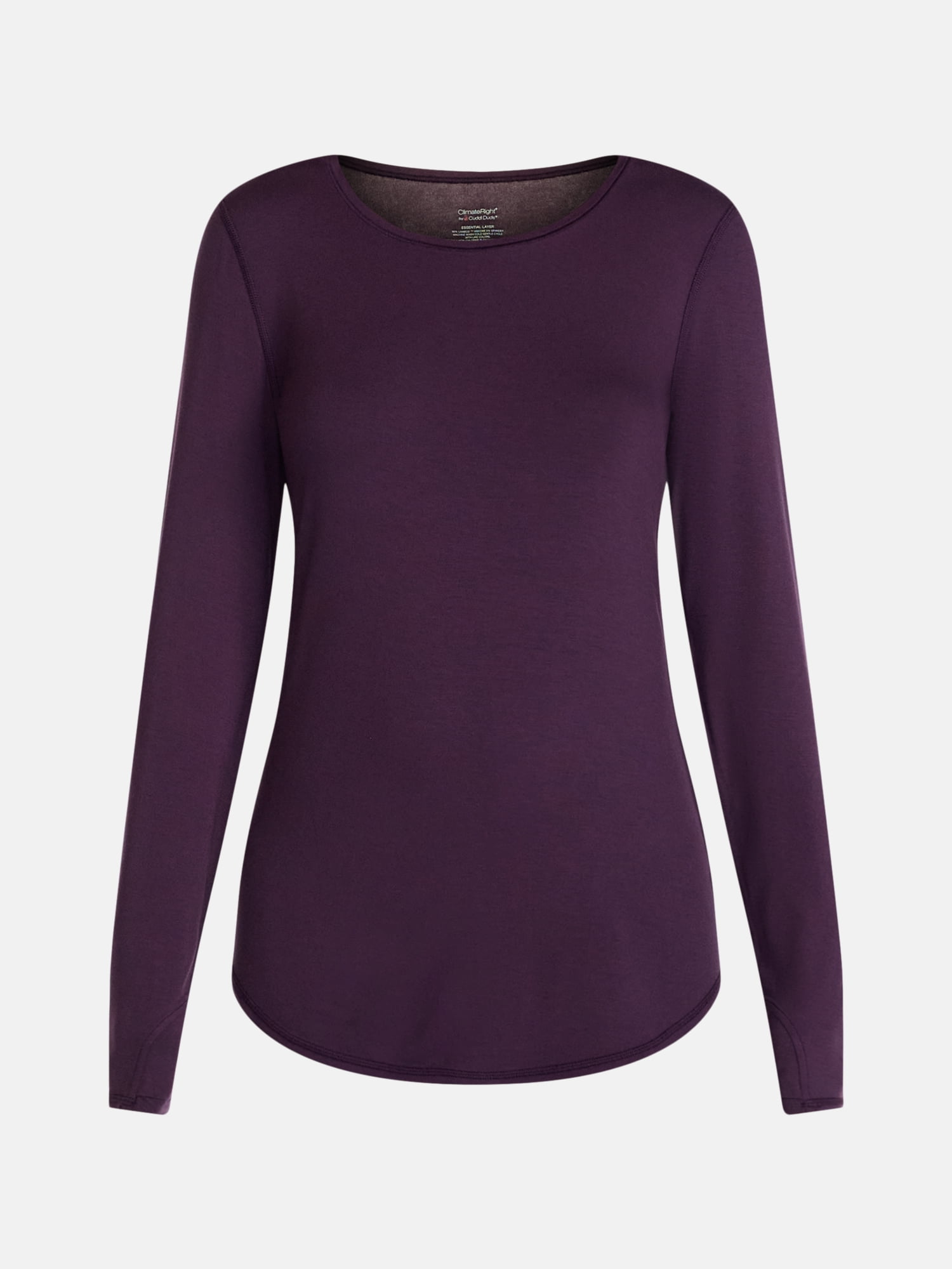 ClimateRight by Cuddl Duds Women’s Mild Essential Base Layer Livaeco Jersey Long Sleeve Crewneck Thermal Top, Sizes XS-4X