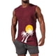 thumbnail image 1 of Camiseta sin mangas de cuello redondo para hombre, informal, a la moda, con estampado, deportiva, de poliéster, 1 of 5