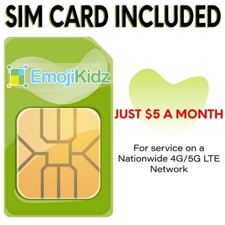 EmojiKidz - 4G Kids Smartwatch Preinstalled SpeedTalk SIM Card GPS Locator 2-Way Face to Face