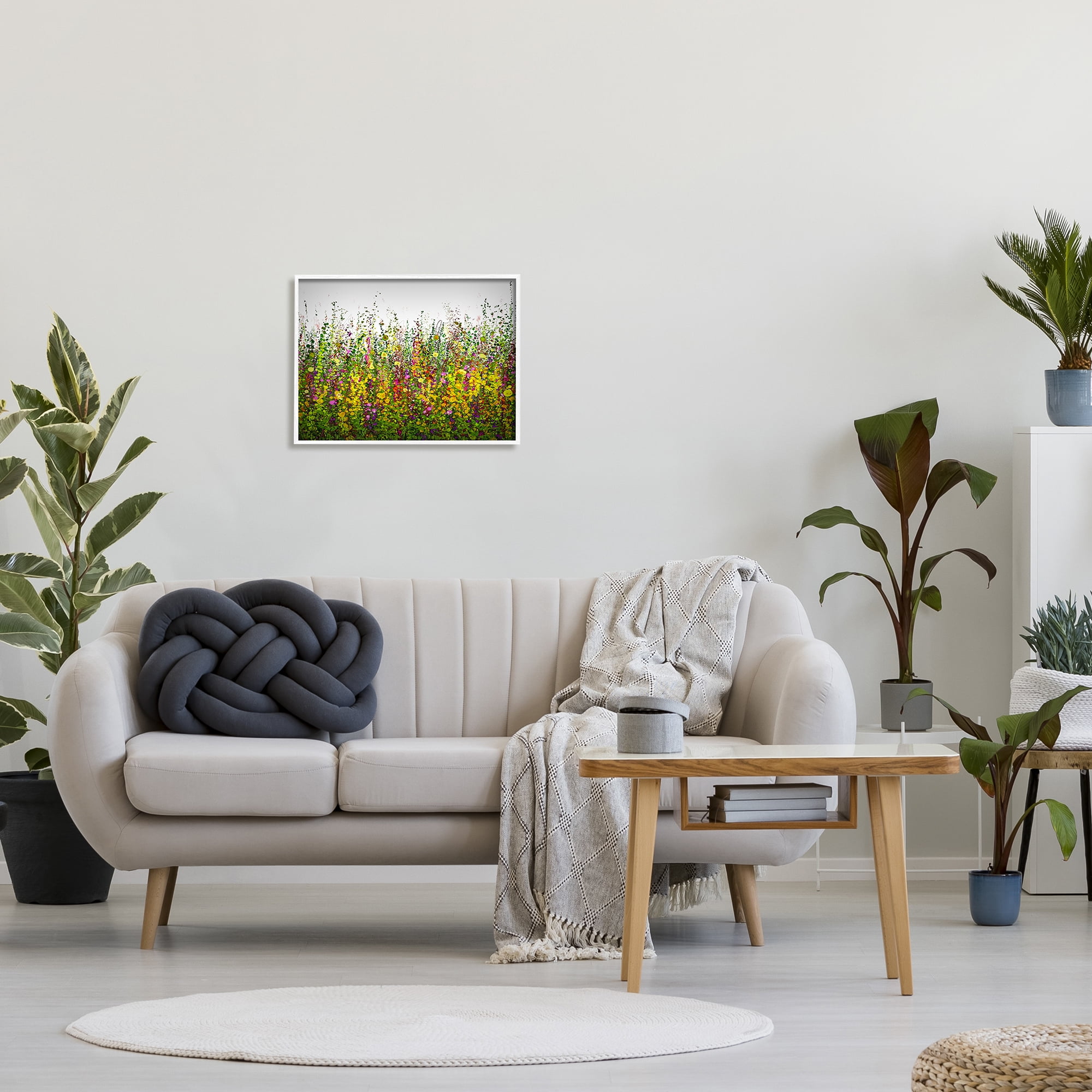 Stupell Industries Abstract Meadow Grasses Abstract Painting White Framed Art Print Wall Art, 20 x 16