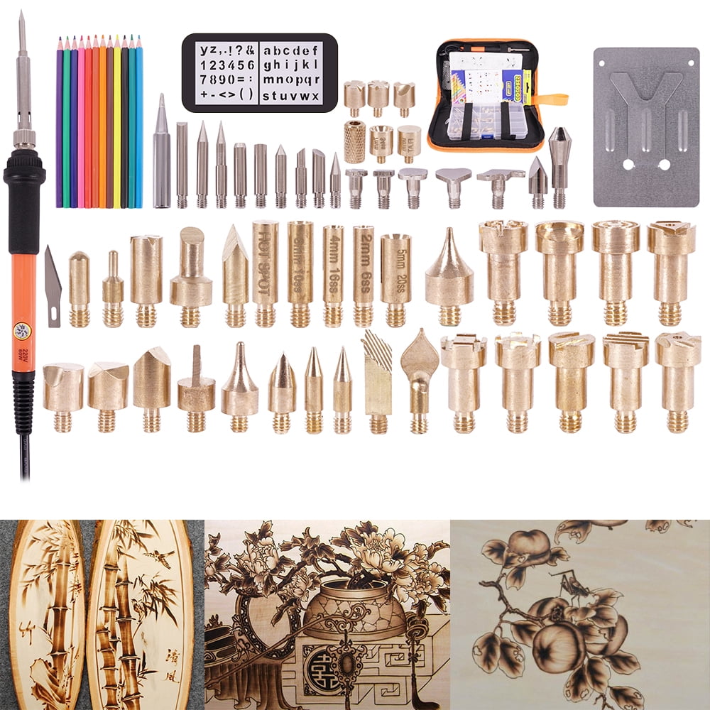Number-one Woodburning Tools with Soldering Iron Rapid Heating Adjustable Temperature Soldering Pyrography Pen for Embossing/Carving/Soldering Tip/Carrying Case 71Pcs Wood Burning Kit 