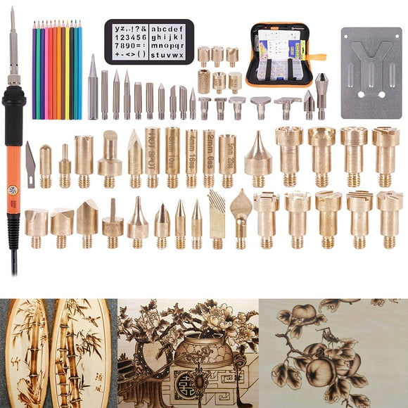 Willstar 71pcs 60W Electric soldering iron Wood Burning Kit Pyrography Pen Wood burner Tool Adjustable Temperature Engraving Soldering Iron tips with Storage Bag