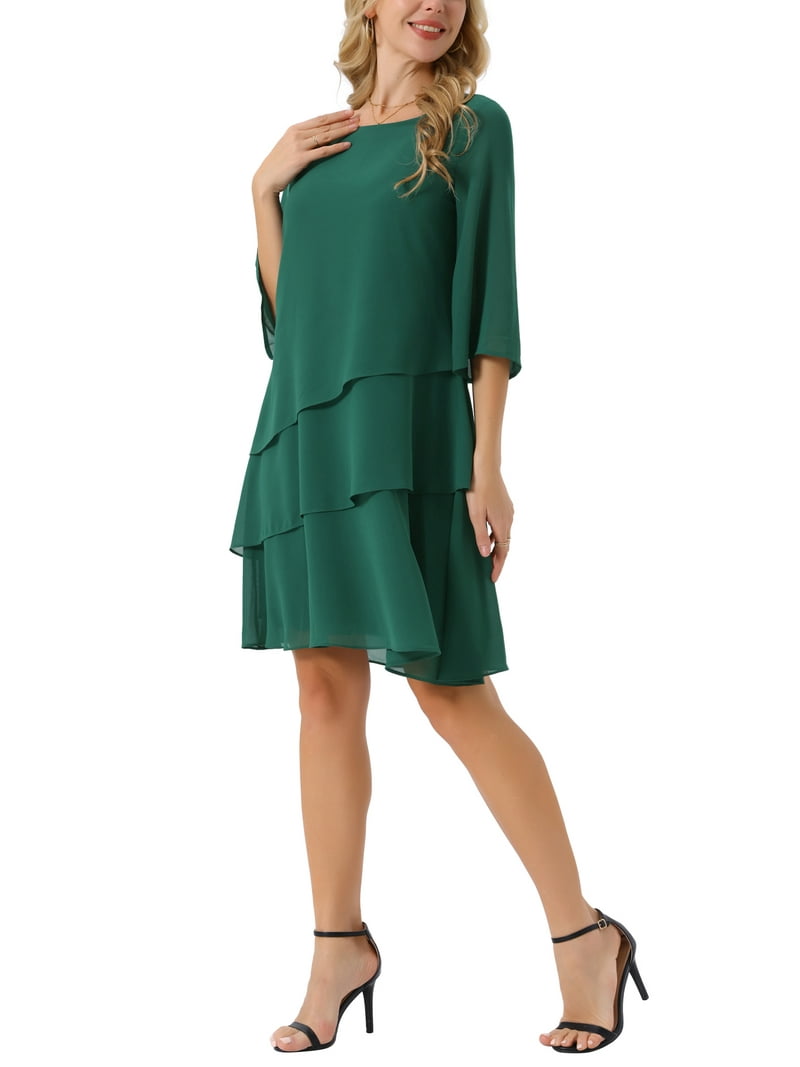 dark green tiered dress Emerald Green Tiered Dress - Maxi Dress - Surplice Maxi Dress