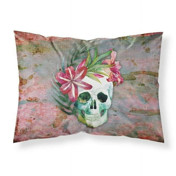 Day of the Dead Skull Flowers Fabric Standard Pillowcase