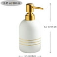 thumbnail image 6 of Elegant Cylinder-Shaped Soap Dispenser, Matte Ceramic Bottle Designed with Simple Golden Lines(Black), 6 of 11