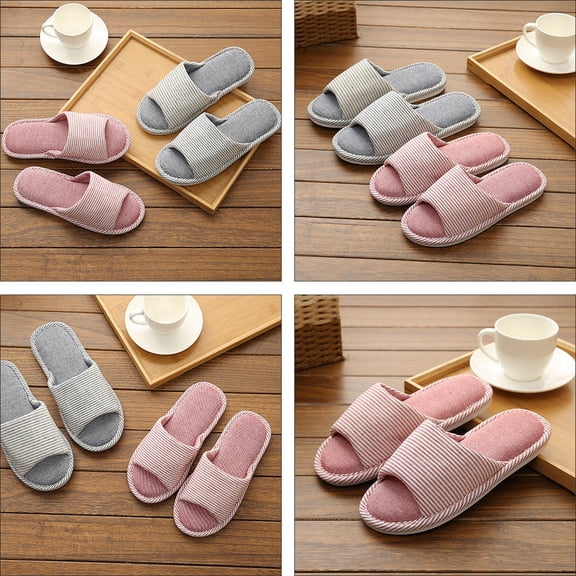 PTOOTP Women Light Cotton Slippers Home Pink Foam 1 Pair