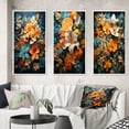 thumbnail image 1 of Designart "Tropical Tangle Orange Blue painting III" Abstract Collages Framed Wall Art Set Of 3 - Multi-Color Collages Frame Gallery Wall Set For Home Decor, 1 of 6