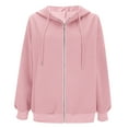 thumbnail image 6 of Sakmal Jackets for Women Workout Pink Winter Track Jacket Hooded Solid Cropped Coats for Women, 6 of 6