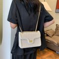 thumbnail image 2 of 2403 Bolso Bandolera Con Cadena para en La Playa Bolso Cuadrado Pequeño Trenzado (blanco) Beige, 2 of 9