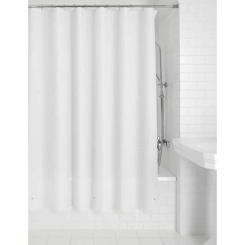 Mainstays Basic Light Weight PEVA Solid Shower Curtain Liner White, 70