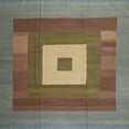 thumbnail image 1 of Ahgly Company Indoor Square Contemporary Khaki Green Abstract Area Rugs, 3' Square, 1 of 6