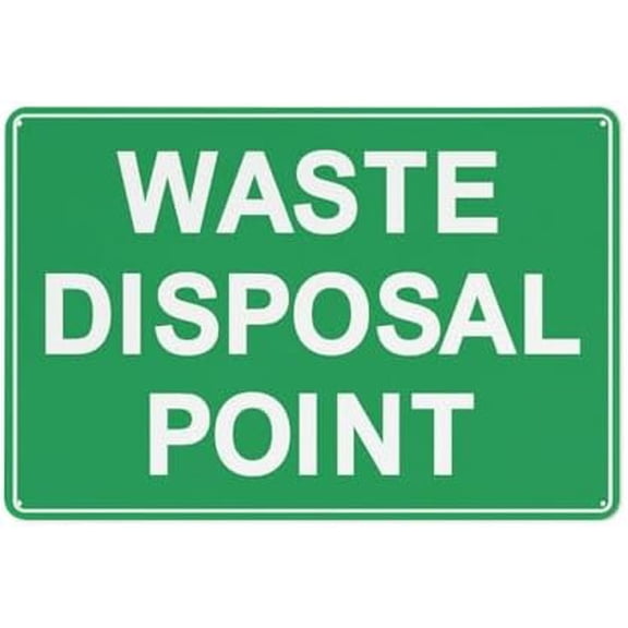 Waste Disposal Point Sign For House Door Office Business Yard,Metal Aluminum Rust Free Sign - 12"" X 8"", Pre-Drilled Holes, Weather Resistant