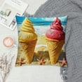thumbnail image 2 of Autua Ice Cream Cones Beach Starfish Graphic Decorative Throw Pillow Cover for Home Couch Living Room Bed Sofa - Summer Theme Pillow Case 1PC 18x18in, 2 of 5