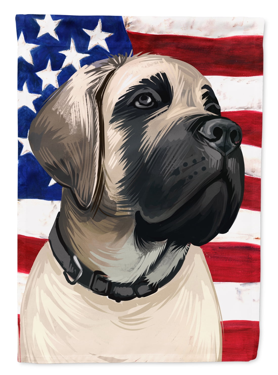 English Mastiff Dog American Flag Garden Flag