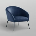 thumbnail image 6 of Brixton Leather PU Accent Chair with Matte Black Base, Navy, 6 of 7