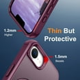 thumbnail image 4 of Magnetic Case for iPhone 16e Ring Holder Bracket Cover, Compatible with MagSafe Charging Support Car Mount, Hybrid Shockproof Dustproof Slim Rugged Case for iPhone 16e, Winered, 4 of 8