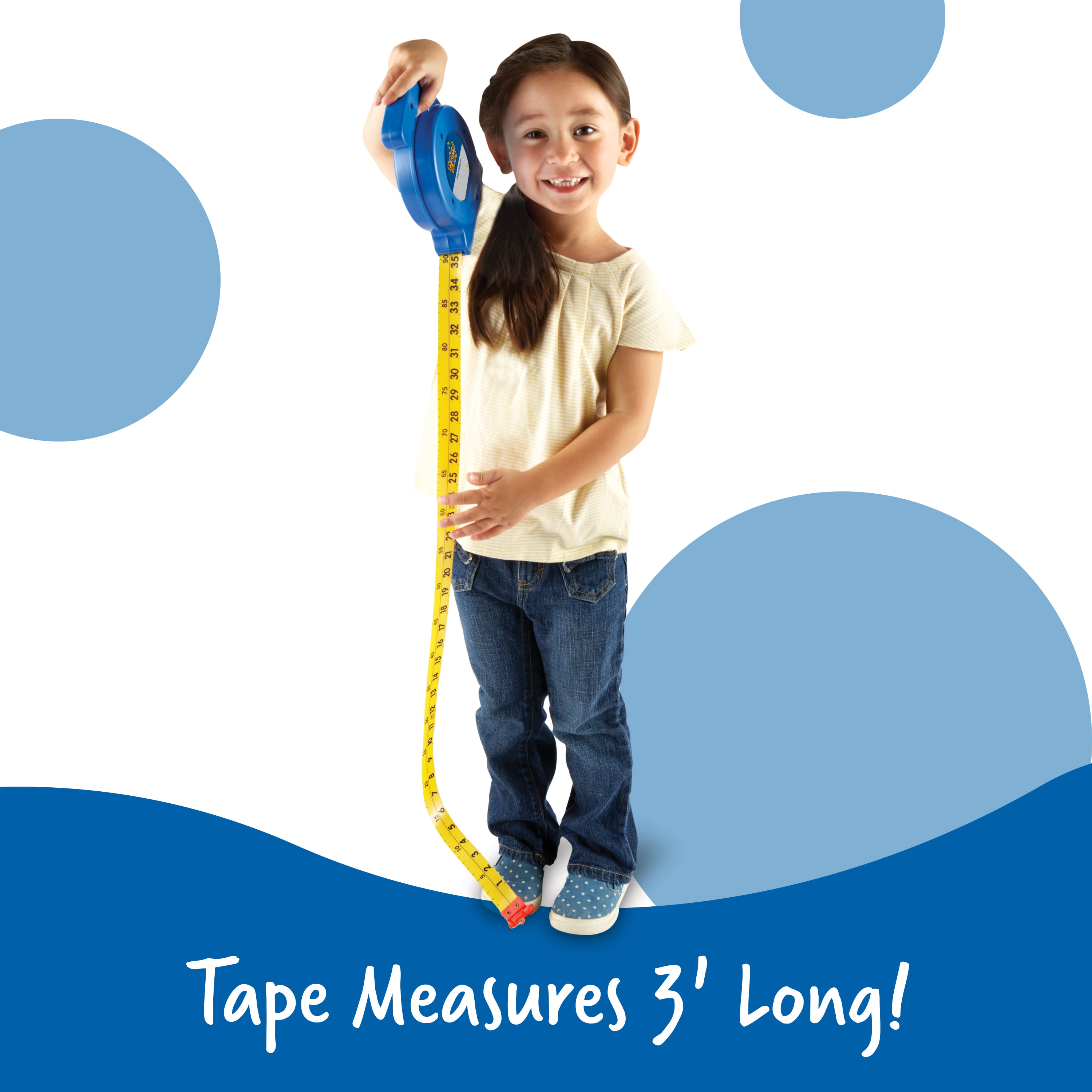 Constructive Playthings Big Tape Measure for Kids, Educational Pretend Play  Toy for Children