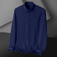 thumbnail image 5 of JTieacloth Business Casual Shirt Men's Dress Shirts Solid Long Sleeve Stretch Formal Shirt Business Casual Button Down Shirts Blue, 5 of 6
