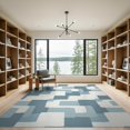 thumbnail image 2 of ODIKA 9'x12' Washable Area Rug Low Pile, Flatwoven, Smudged Color Block Abstract Contemporary Balanced Composition for Great Room, Indoor Concept, Large Living, 2 of 7