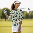 thumbnail image 4 of Uorisanigo Rooster Womens Moisture Wicking Casual Tennis Activewear Comfortable Breathable Athletic Polo Workout Tops 3/4 Roll Sleeve Fashionable Versatile Outing Wear Size 2XL, 4 of 7
