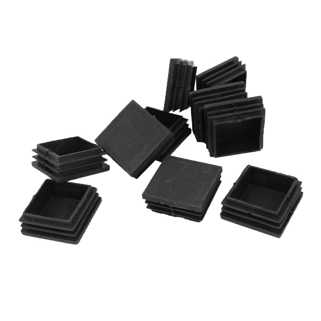 10 pcs Plastic Square Tubing Tube Pipe End Caps Inserts Black 43 x 43mm