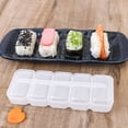 thumbnail image 4 of Herramienta para hacer sushi | Molde de mano Nigiri Onigiri transparente | Moldeador de arroz antiadherente estampado de 5 rollos | Cocina en casa Uso en restaurantes | Liberación fácil | Máquina de, 4 of 6
