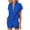 8-Blue, variant on Rompers for Women Casual Jumpsuits for Women Summer Short Sleeve Overall V Neck Band Collar Solid Onesie Strappy One Piece Outfits Casual Loose Baggy Jumpsuit Wide Leg Summer Shorts Mini