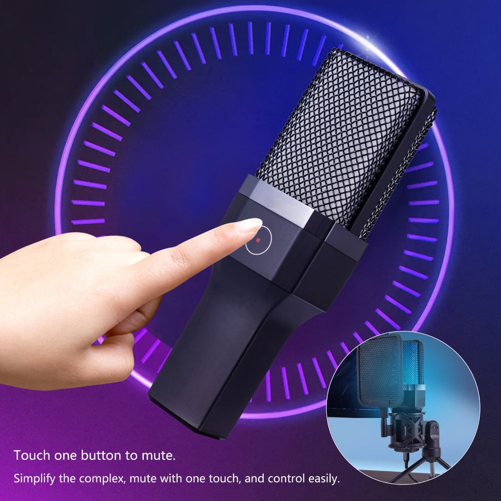 Noise Cancelling USB Condenser Microphone with Colorful Stand for Online Teaches