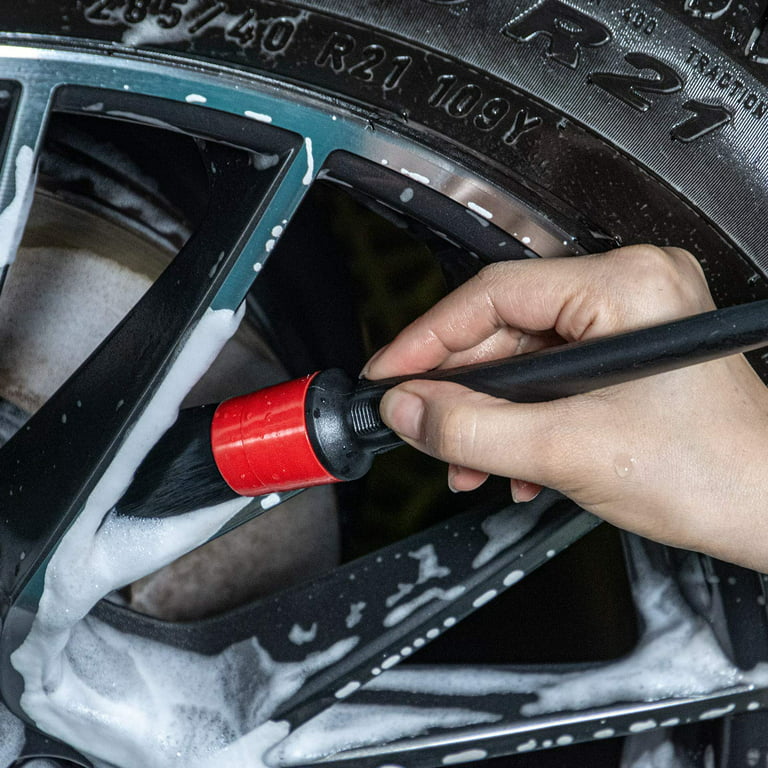 Truck Soft Bristle Wheel Cleaning Brush Rim Tire Detail Brush
