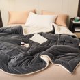 thumbnail image 5 of Newxiaaa New Bed Blankets, Multifunctional Milk Velvet Lambswool Double Layer Blanket for Couch & Bed, Soft and Cozy Warm Plush Fluffy Blanket All Seasons Suitable 200x150cm (Dark Gray), 5 of 6