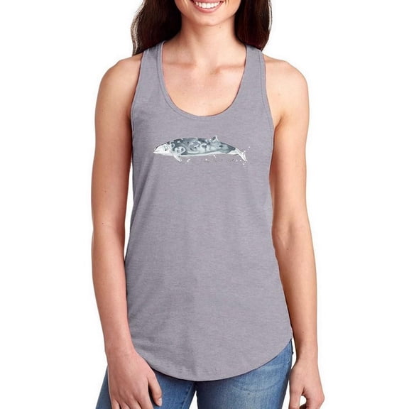Cetacea Cuviers Beaked Whale. Racerback Tank Women -June Erica Vess Designs, Female Medium