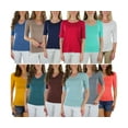 thumbnail image 3 of ToBeInStyle Women's Pack of 4 Randomly Assorted Mid Sleeve T-Shirts - 1X, 3 of 7