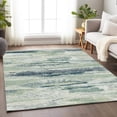 thumbnail image 4 of HomeRoots 675028 8 x 10 ft. Mint Green, Ivory & Blue Abstract Washable Machine Made Rectangle Area Rug with UV Protection, 4 of 7