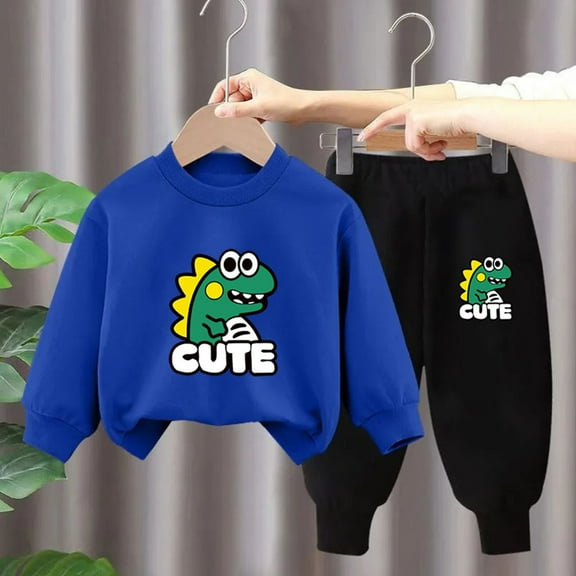 IFNND Toddler Baby Boy Sweatsuits Dinosaur Clothes For Boys Printed Crewneck Sweatshirt Sweatpants Pants Set Fall Winter Clothes 2Pcs Fall Winter Outfit
