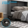 thumbnail image 3 of Mjkone Murphy Bed, Queen Size Cabinet Bed with Folding Foam Mattress, Foldable Space-Saving Cube Murphy Bed with Charging Station and Large Storage Drawer (Grey), 3 of 7
