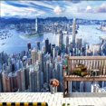 thumbnail image 1 of 3D Wallpaper Hong Kong City SKU# WAL0047, 1 of 1