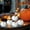 White, variant on LmnLft Halloween Small Foam Pumpkin Ornaments, Artificial Decorative Pumpkins for Autumn Table Centerpieces and Holiday Display