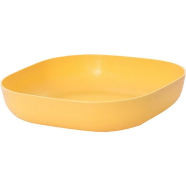 4PCS Square Bowl Wheat Spaghetti Bowl Lightweight Bowl Snack Soup Dessert Rice Plate Small Round Dining Table,Yellow,One Size