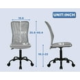 thumbnail image 4 of BestOffice Ergonomic Armless Office Chair with Adjustable Height, Lumbar Support for Adults(Grey), 4 of 7