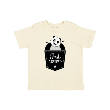 

Inktastic Just Arrived Panda Bear New Baby Gift Toddler Boy or Toddler Girl T-Shirt